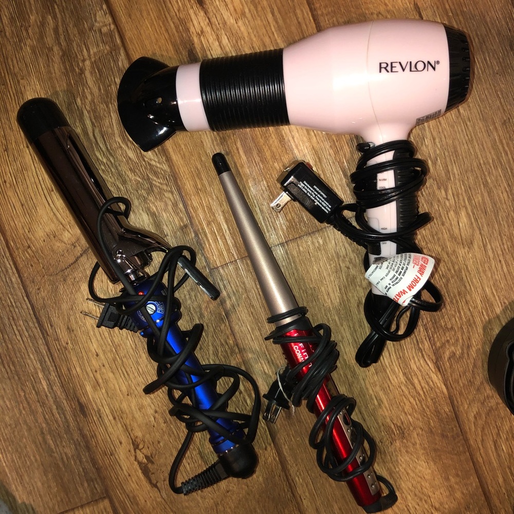 Blow Dryer, Curling Iron, and Curling Wand Bundle